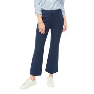 J.Crew Factory Kelsey Navy Cropped Flare Pants Size 2 NWT High Rise Stretch